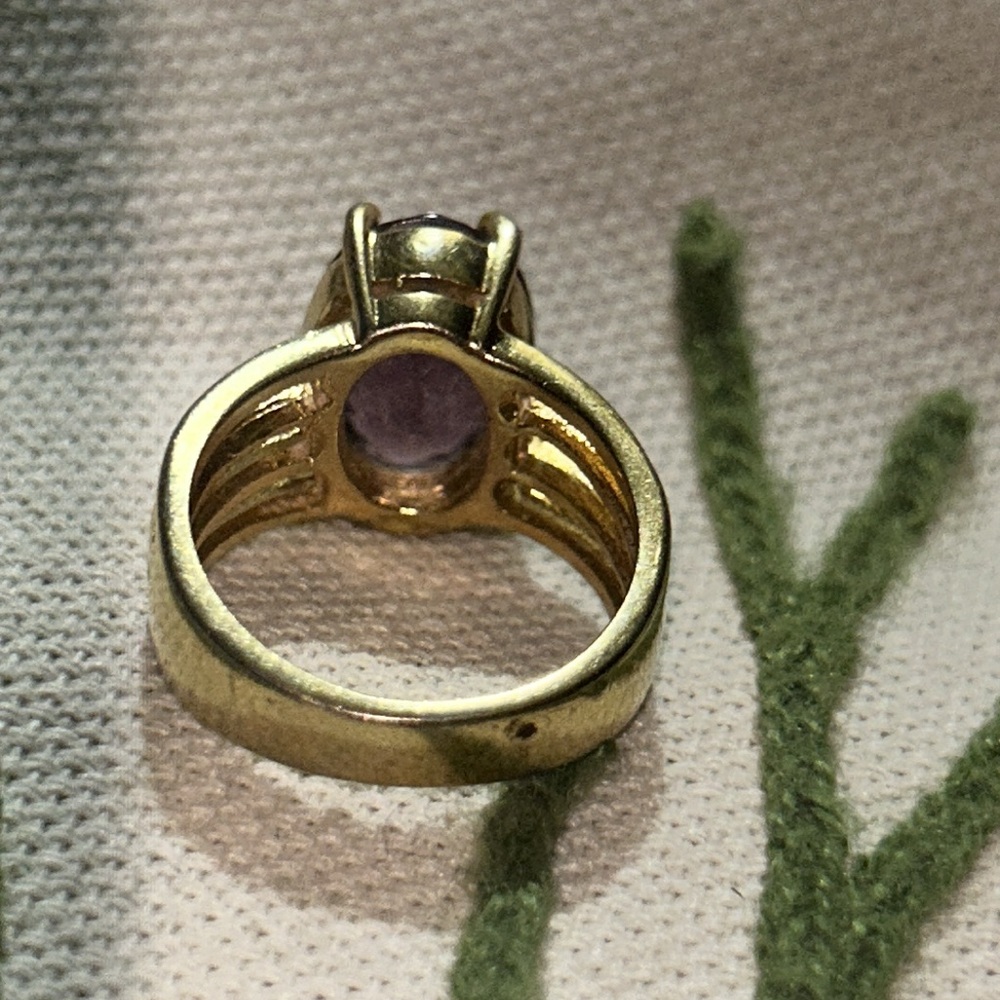 ESPO 14kt ge Amethyst and gold Cocktail Ring - Picture 4 of 8